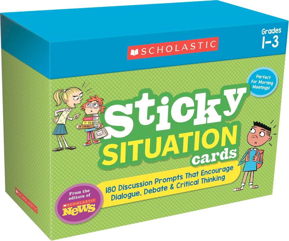 Scholastic News Sticky Situation Cards: 1-3, Item Number 2090300